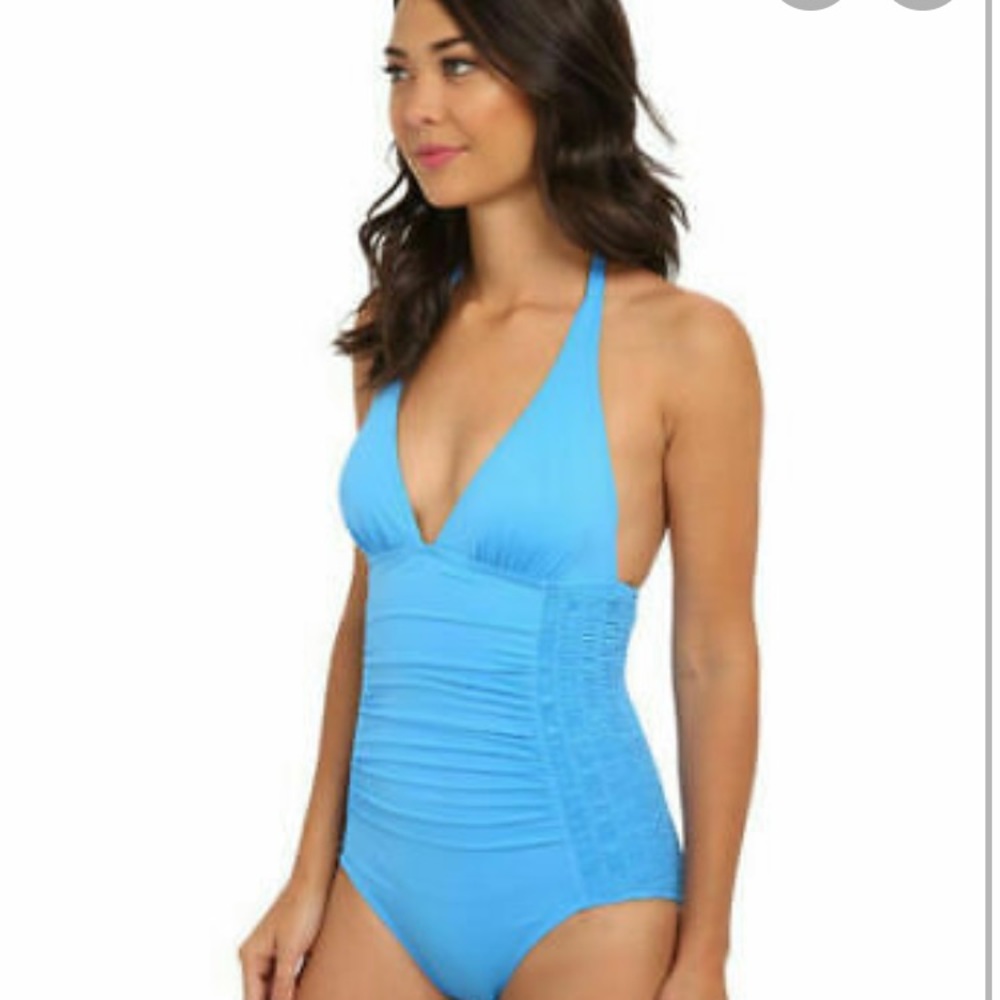 NWT DKNY violet one piece swimsuit size 6